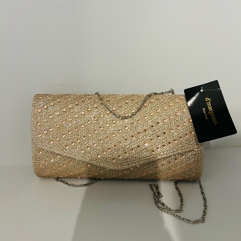 Champagne Gold Rhinestone Clutch Bag